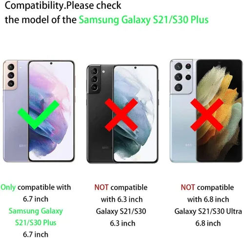 Vista 2 de Funda para Samsung S21 Plus/S30 Plus, funda resistente con soporte integrado y clip giratorio para cinturón para Galaxy S21 Plus 2021
