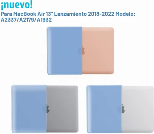 Vista 9 de IBENZER Compatible con Nuevo MacBook Air de 13 pulgadas Funda 2022 2021 2020 M1 A2337 A2179 A1932, Carcasa Rígida de Plástico con Cubierta de azul