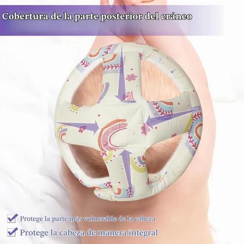 Vista 4 de Protector de Cabeza para Bebé Casco de Seguridad Ajustable para Niños Pequeños, Cojín Protector para la Cabeza Anticolisión con Cierre de Gancho