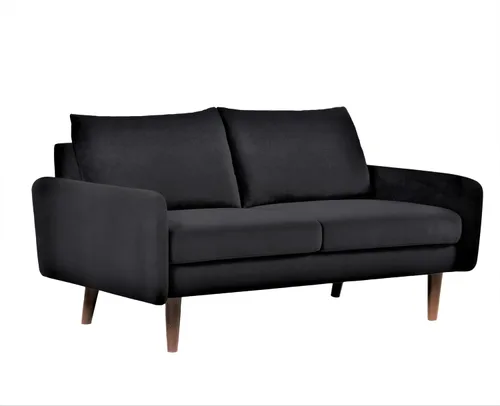Vista 4 de Container Furniture Direct Kent Sofá biplaza de terciopelo para salas de estar modernas y espacios compactos, cómodo sofá de 2 plazas, muebles