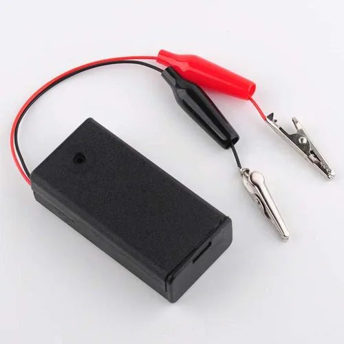 Vista 5 de Soporte de batería de 3 V con clip de cocodrilo, 2 x 1.5 V AA caja de batería con interruptor de encendido/apagado
