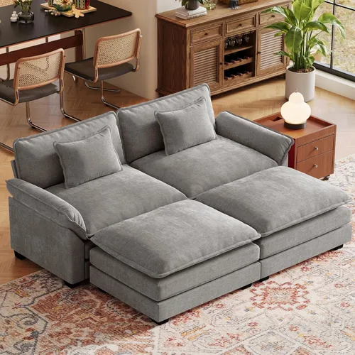 Vista 125 de CDCASA Silla de acento de gran tamaño de 50'' con otomana Asiento extra ancho y profundo estilo sofá nube para sala de estar, dormitorio, rincón