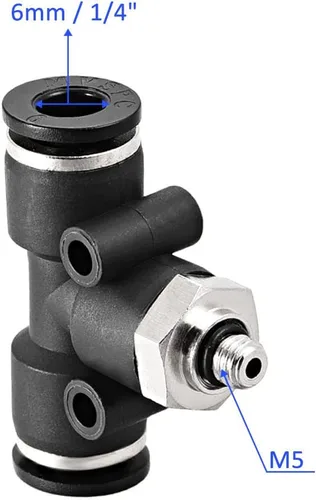 Vista 4 de M METERXITY Paquete de 3 accesorios de bloqueo de rosca macho M5 – Unión de mamparo en T, accesorios de empuje para conectar, se aplica al sistema