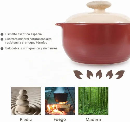 Vista 4 de Estufa de cerámica Neoflam Kiesel 1QT, utensilios de cocina, Kiesel, L, Ciruela