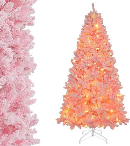 Vista 27 de HAPPYGRILL Árbol de Navidad artificial preiluminado de 4 pies con 296