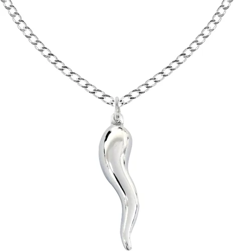 Vista 2 de Ritastephens Sterling Silver Italian Horn Chain Necklace (18, 20, and 24 Inches)