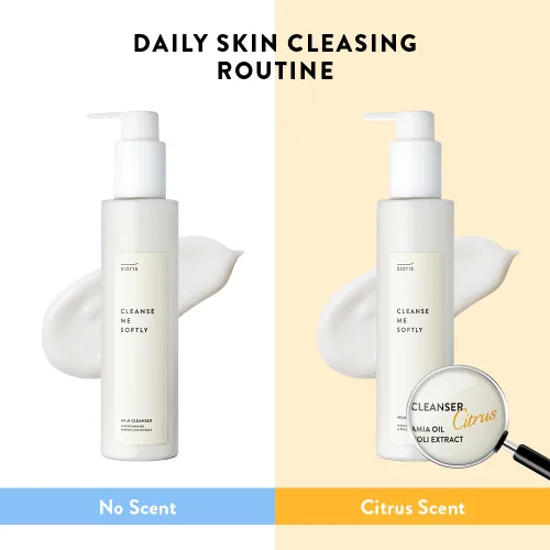 Vista 4 de SIORIS Limpiador de leche vegano, lavado facial hidratante con agua cítrica natural, aceite de semilla de macadamia, limpiador facial diario suave
