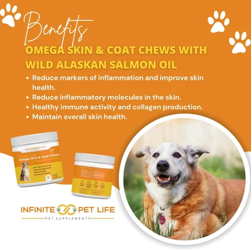 Vista 3 de Sabor a salmón, Omega Skin & Coat Soft Chews con aceite de salmón salvaje de Alaska