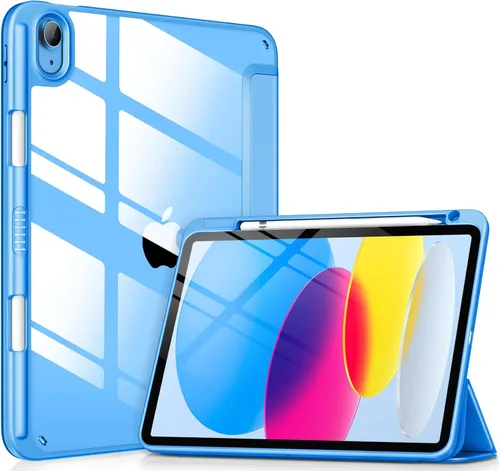Vista 29 de DTTOCASE - Funda para iPad de 10.ª generación de 2022, 10.9”, reverso transparente y marco de poliuretano termoplástico antigolpes