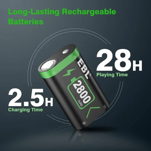 Vista 3 de EBL Controller Rechargeable Battery Packs Compatible for Xbox OneXbox Series XS 2×2800mAh Xbox One Controller Battery Packs for Xbox OneOne SOne