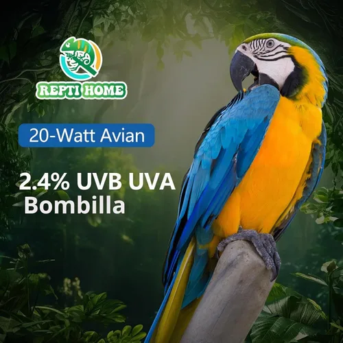 Vista 5 de Bombilla UVA UVB para pájaros 2.4 UVB 20W lámpara fluorescente compacta para todo tipo de aves cautivas