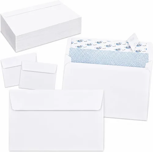 Vista 3 de Pralb Paquete de 200 sobres de papel kraft blanco de 4 x 6, sobres