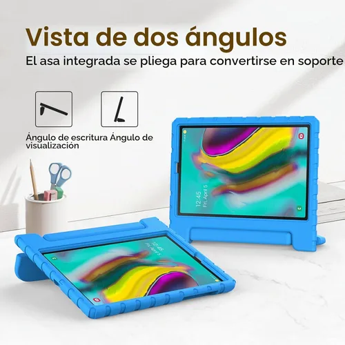 Vista 3 de Funda infantil para Samsung Galaxy Tab S5e 2019, a prueba de golpes Azul