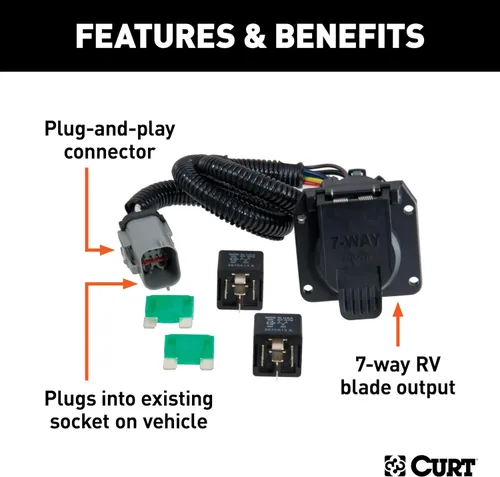 Vista 2 de Curt 55243 Cableado personalizado Conector