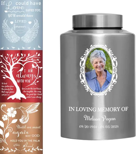 Vista 6 de Urna de cremación para cenizas, urna decorativa grande para adultos, humanos, hombres, mujeres, cenizas de hasta 220 libras, urna funeraria