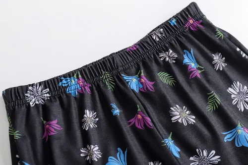 Vista 5 de Vopmocld Pijamas de algodón de 2 piezas para niñas grandes, ropa de dormir con diseño de panda de gato, ropa de dormir de manga corta, pantalones