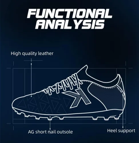 Vista 6 de KELME Zapatos de fútbol para hombre, zapatos MG de piel de becerro para exteriores, césped artificial, antideslizante, amortiguación, competición