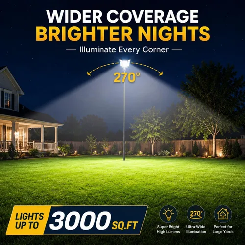 Vista 2 de prenda impermeable al aire libre solar grande de las luces de calle 9000W para el estacionamiento, yarda Super Bright, 936 LEDs, Radar Motion