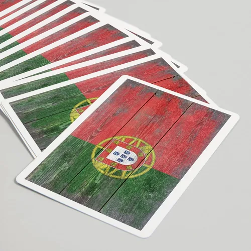 Vista 5 de Lantern Press Bandera rústica de Portugal Country (52 cartas de juego, baraja de cartas de tamaño póquer con comodines)