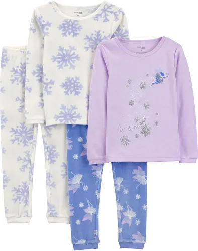 Vista 13 de Simple Joys by Carter's Pijama de poliéster de 4 piezas para niña Bailarina negra/rosa claro/vaca rosada/cisnes