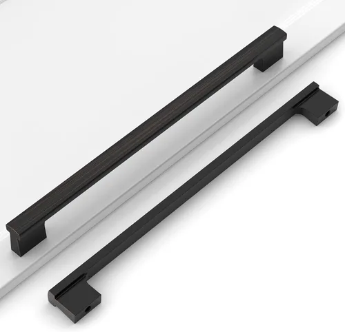 Vista 39 de Paquete de 12 manijas de níquel satinado cepillado de 5 pulgadas (5.039 in) para gabinetes de cocina, tiradores de cajones de cocina, accesorios