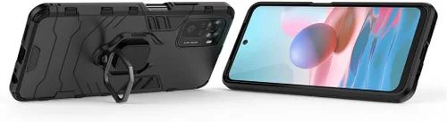 Vista 2 de MaiJin Compatible con Xiaomi Mi Redmi Note 10, Redmi Note 10S, soporte de anillo de metal a prueba de golpes