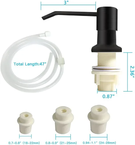 Vista 5 de OHiHi Dispensador de jabón para platos para fregadero de cocina, dispensador de jabón para fregadero de encimera, bomba de agua con tubo