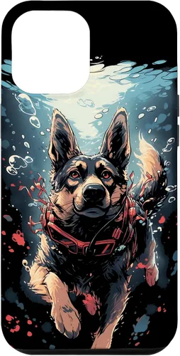 Vista 25 de iPhone 16 German Shepherd Dog Diving Swimming Underwater Case