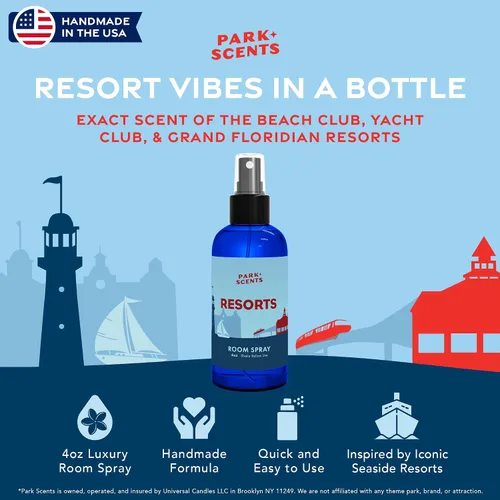 Vista 2 de Park Scents Resorts – Floridian Theme Park Inspired Luxury Hotel Fragrance Room Spray – Espray ambientador de trébol, aloe, cítricos y margaritas