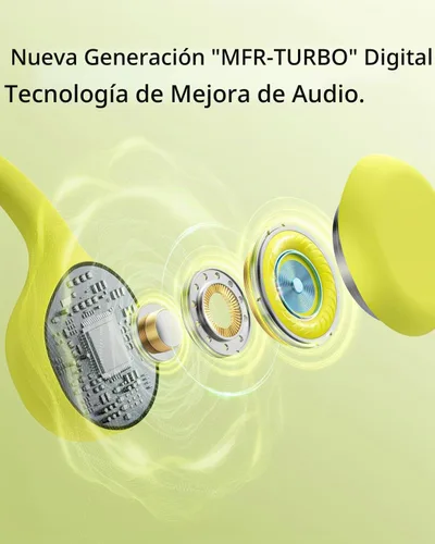 Vista 5 de Auriculares de conducción ósea, auriculares de oreja abierta con micrófono, auriculares inalámbricos Bluetooth para correr, auriculares impermeables