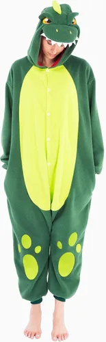 Vista 3 de Spooktacular Creations Pijama unisex para adultos, disfraz de animal de dinosaurio de una pieza