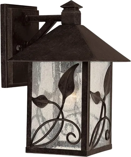 Vista 2 de Franklin Iron Works Lámpara de pared para exteriores, con núcleo de casa de campo natural, para jardín francés, lámpara de bronce de 10 1/2