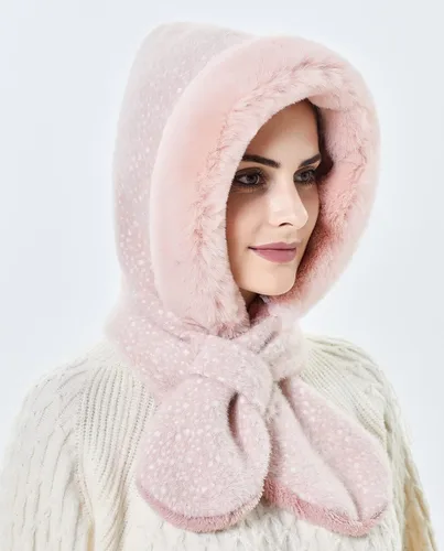 Vista 25 de Gorros de invierno para mujer, pasamontañas, bufanda, para clima frío, conjunto para mujer, gorro con capucha