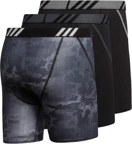 Vista 5 de adidas Mens Sport Performance Mesh Boxer Brief Underwear 3-Pack
