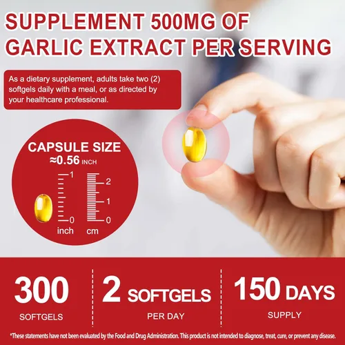 Vista 5 de NIFEISHI Extracto de ajo envejecido – (600 unidades) 500 mg sin olor, cápsulas blandas de ajo orgánico para el bienestar general – Suplemento