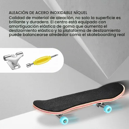 Vista 3 de 2 piezas de patineta de madera para dedos, parque de patinetas mini, patinetas para dedos mini, juguete de patineta profesional con mini