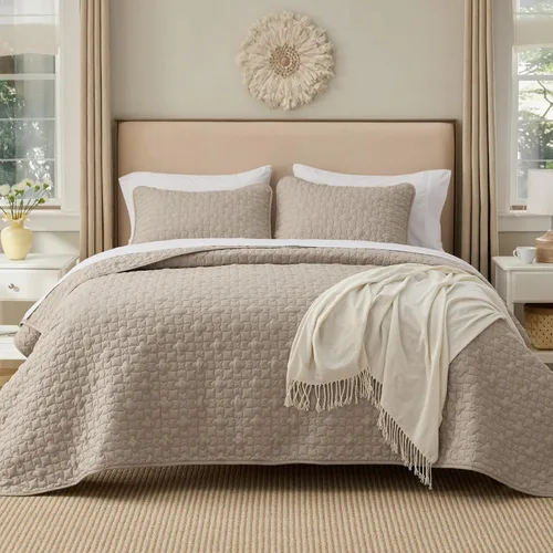 Vista 40 de Bedsure Quilts Twin Size - Lightweight Bedspreads Twin Size with Basket Weave Pattern, Soft Quilt Bedding Set, Grey Comforter Set Coverlet for All