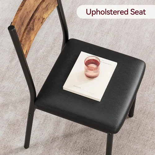 Vista 5 de Juego de mesa de comedor para cocina y comedor de 4 a 5 piezas con mesa rectangular moderna de madera, sillas tapizadas, para desayuno, oficina