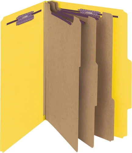 Vista 10 de Smead Carpeta de archivos de clasificación de cartón prensado con sujetadores SafeSHIELD, 3 divisores, expansión de 3 pulgadas, tamaño legal, azul