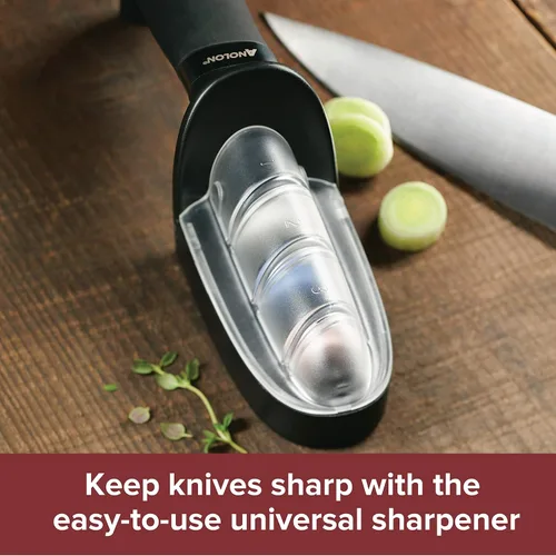 Vista 3 de Anolon 47998 AlwaysSharp - Afilador universal de cuchillos de cocina para cuchillos de hoja recta, 9 pulgadas, color negro
