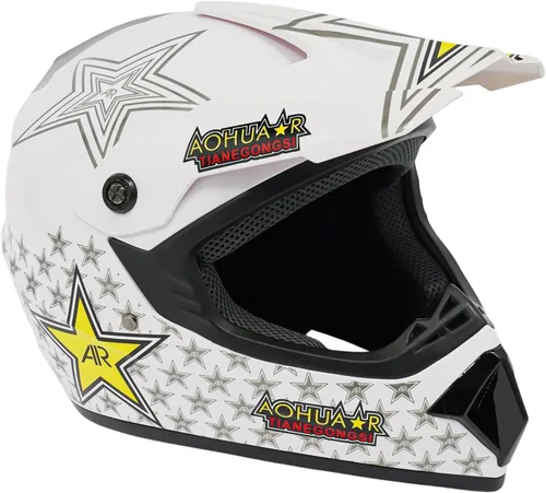 Vista 14 de Guantes para niños, lentes para motociclista y casco para manejar fuera de pista, para niños, para motocross, aprobados por el DOT, para carreras, M