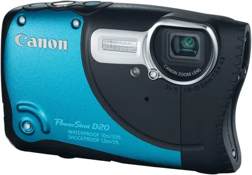 Vista 3 de Canon PowerShot D20 - Cámara digital impermeable CMOS de 12.1 MP con zoom estabilizado de imagen 5X, lente gran angular de 1.102 in, LCD de 3.0
