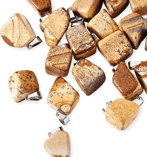 Vista 32 de Beadthoven - 24 dijes de piedras preciosas irregulares naturales, piedras curativas mixtas, chakras, reiki, pepita, piedras preciosas para hacer