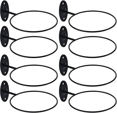 Vista 13 de Soporte de pared para baloncesto, soporte de bola de metal de 7 pulgadas de diámetro, almacenamiento de pelotas para baloncesto, fútbol, voleibol