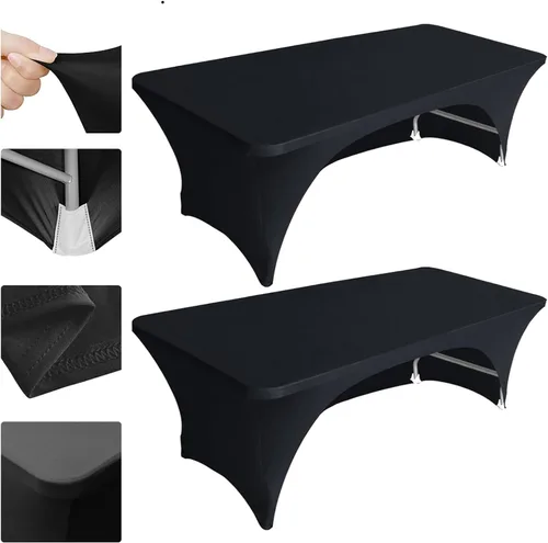 Vista 8 de Eurmax USA - Manteles rectangulares ajustables de elastano de 4 pies, mantel elástico para bodas, eventos o para decorar la mesa del patio