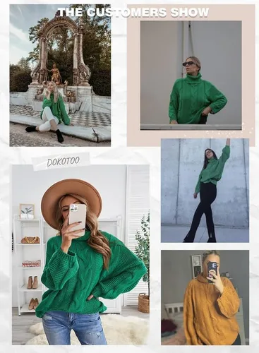 Vista 5 de Dokotoo - Sudadera de cuello de tortuga para mujer
