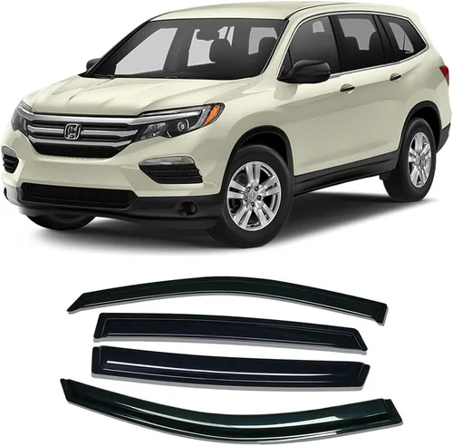 Vista 12 de Defletor de ventilación de ventana lateral compatible con Honda CR-V 2002-2006, 4 piezas de protectores de lluvia para el sol, color humo oscuro