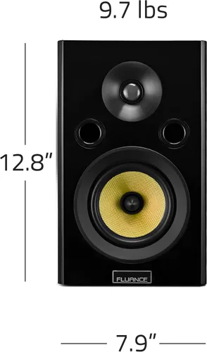 Vista 7 de Fluance Altavoces de sonido envolvente de 2 vías de alta fidelidad para escuchar estéreo de 2 canales o sistema de cine en casa, color negro Negro