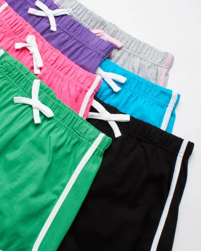 Vista 3 de Dreamstar Pantalones cortos deportivos para niña, paquete de 6 pantalones cortos deportivos con delfines (talla 7-16)