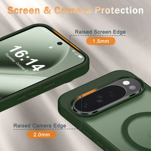 Vista 163 de Funda para Google Pixel 10 Pro XL, cubierta magnética mate, color negro Fit for MagSafe, Screen Protector included, Shockproof Military Grade